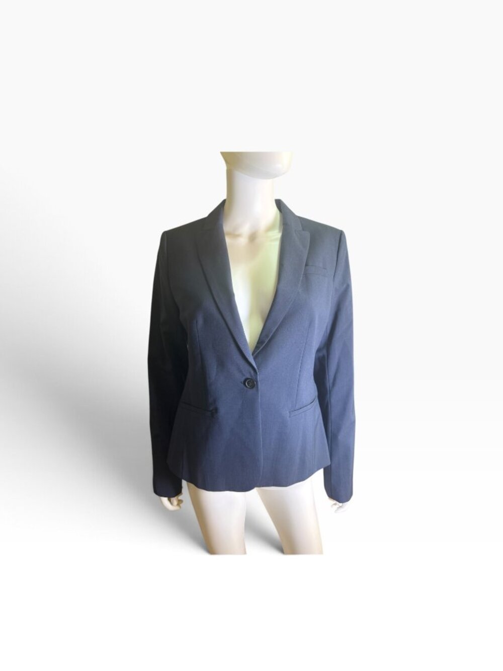 Banana Republic Womens Navy Classic Fit Blazer Size 8 Wool Blend EUC Office
